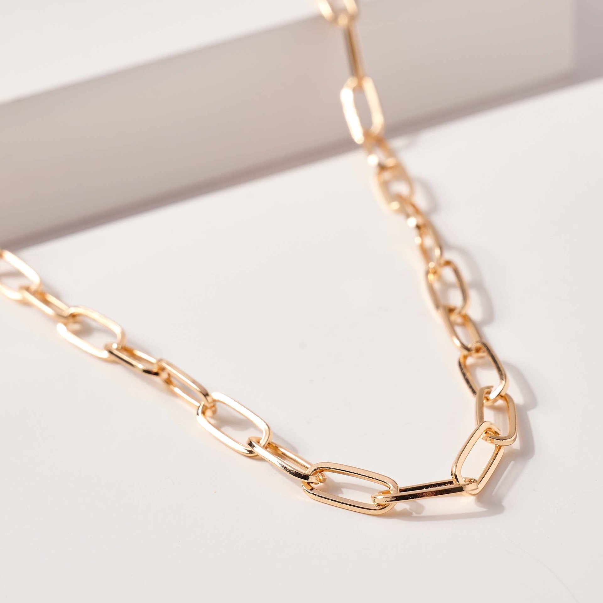 Gold  Paperlink Chain.Necklace
