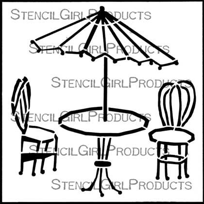 AC Stencil - Bistro Table & Chairs