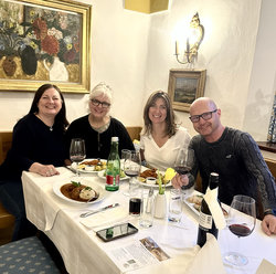 Restaurant Bergheim with Craftours' guide Agnes, my travel companion friend Connie and extraordinaire Salzburg guide Roman