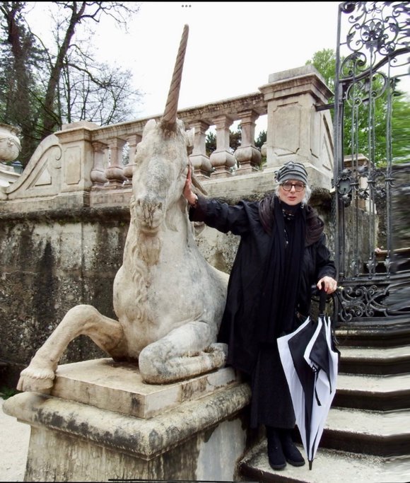 One of the unicorn statues in Mirabell Gardens