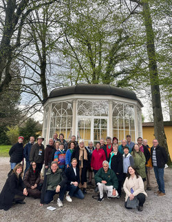 The group photo outside the '16 going on 17' gazebo