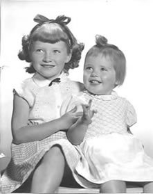 Here I am with my sister Veronica ready to sail to America.