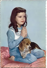 Just me and a beagle praying.