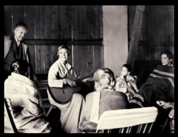 Practicing Do Re Mi in a barn while it rained on the mountain.
