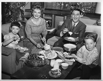 I remember these polka dot grey dishes. Funny the things you remember.