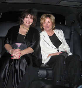 Heather and me in the limo being whisked away to the theatre to see 'The Sound of Music' play on Broadway.