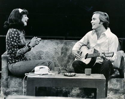  Performing on stage in Butterflies Are Free with Jim Daughton.