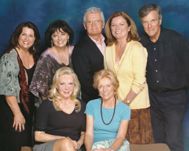 The Hollywood Show. 2012 left to right: Debbie Turner, Angela Cartwright, Duane Chase, Heather Menzies ,Nicholas Hammond front row: Kym Karath, Charmian Carr