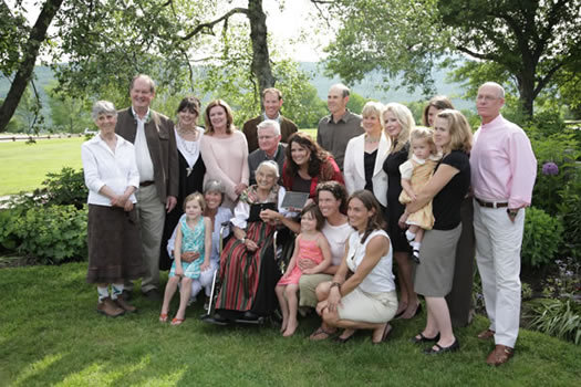 JUNE 2009 Stowe, Vermont - The Von Trapp Family Lodge & ResortThe Von Trapp families gather after the dedication of a tree to honor Johannas von Trapp