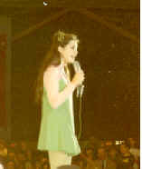 On stage in costume as Penny Robinson.