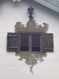 decorated window in Ruhpolding