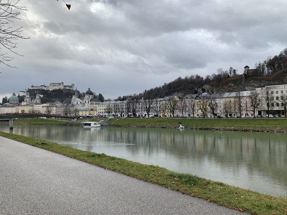 Walking along the Salzach River