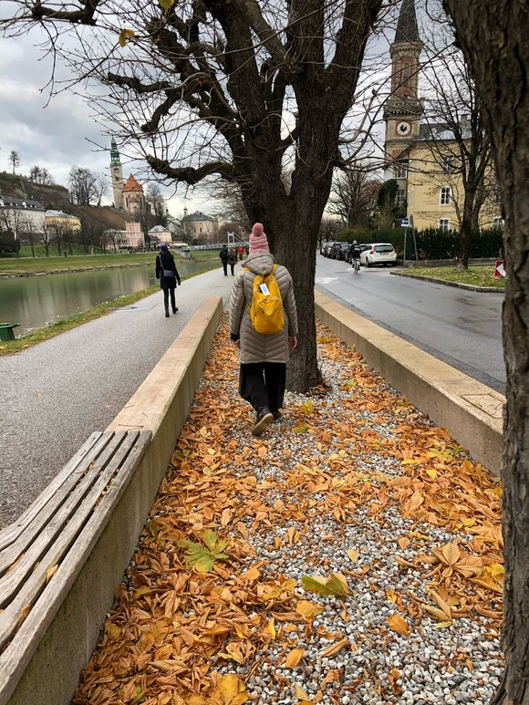 Walking along the Salzach River