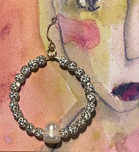 Pearl Rhinestone Cabaret Earrings ♥ & AC art