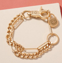 Chain Linked Lock Charm Bracelet