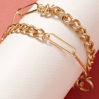 Chain Linked Lock Charm Bracelet
