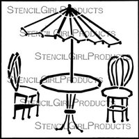 AC Stencil - Bistro Table & Chairs