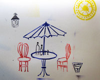 AC Stencil - Bistro Table & Chairs