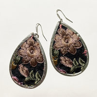 Boho Embroidered Soft Pink Earring