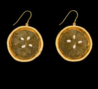 Citrus Orange Large Wire Earrings + AC Art ♥