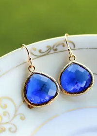 Cobalt Single Dot earrings ♥ AC Art