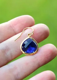 Cobalt Single Dot earrings ♥ AC Art