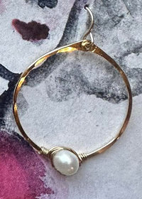 Dusk Earrings Pearl Drop Hoop ♥ AC Art