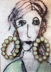 Universe Sea Opal Earrings + AC Art ♥