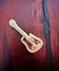 Guitar Beaded Brooch