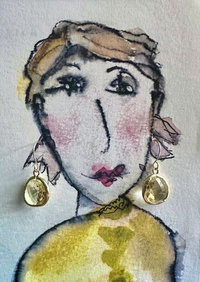 Citrine Single Dot earrings ♥ AC Art