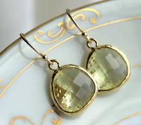 Citrine Single Dot earrings ♥ AC Art