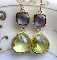 Peridot & Tanzanite Double Dot Earring  ♥ AC Art