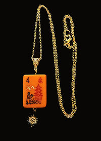 Mah Jongg Flower Necklace