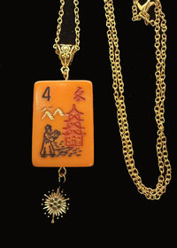Mah Jongg Flower Necklace