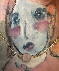 Blush Square Gem Necklace ♥ AC Art
