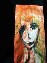 Rhonda - original mixed media painting by Angela Cartwright