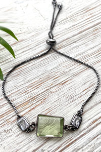 Green Amethyst Slider Bracelet & AC Art ♥