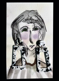 Licorice Yum earrings + AC Art Card