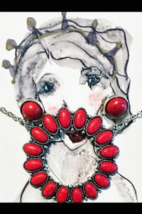 Red West Necklace & Earrings ♥ AC Art