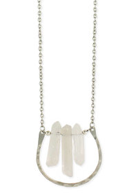 Silver Hammered Crystal Horseshoe Necklace & AC art