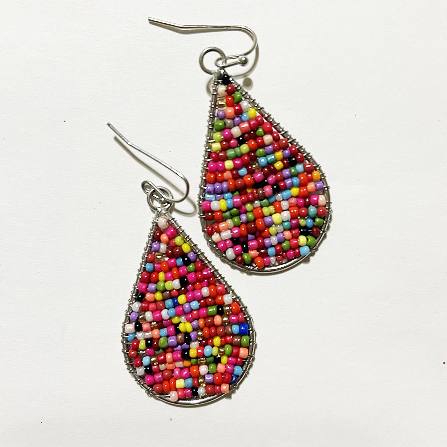 Multi Bead Teardrop Earring