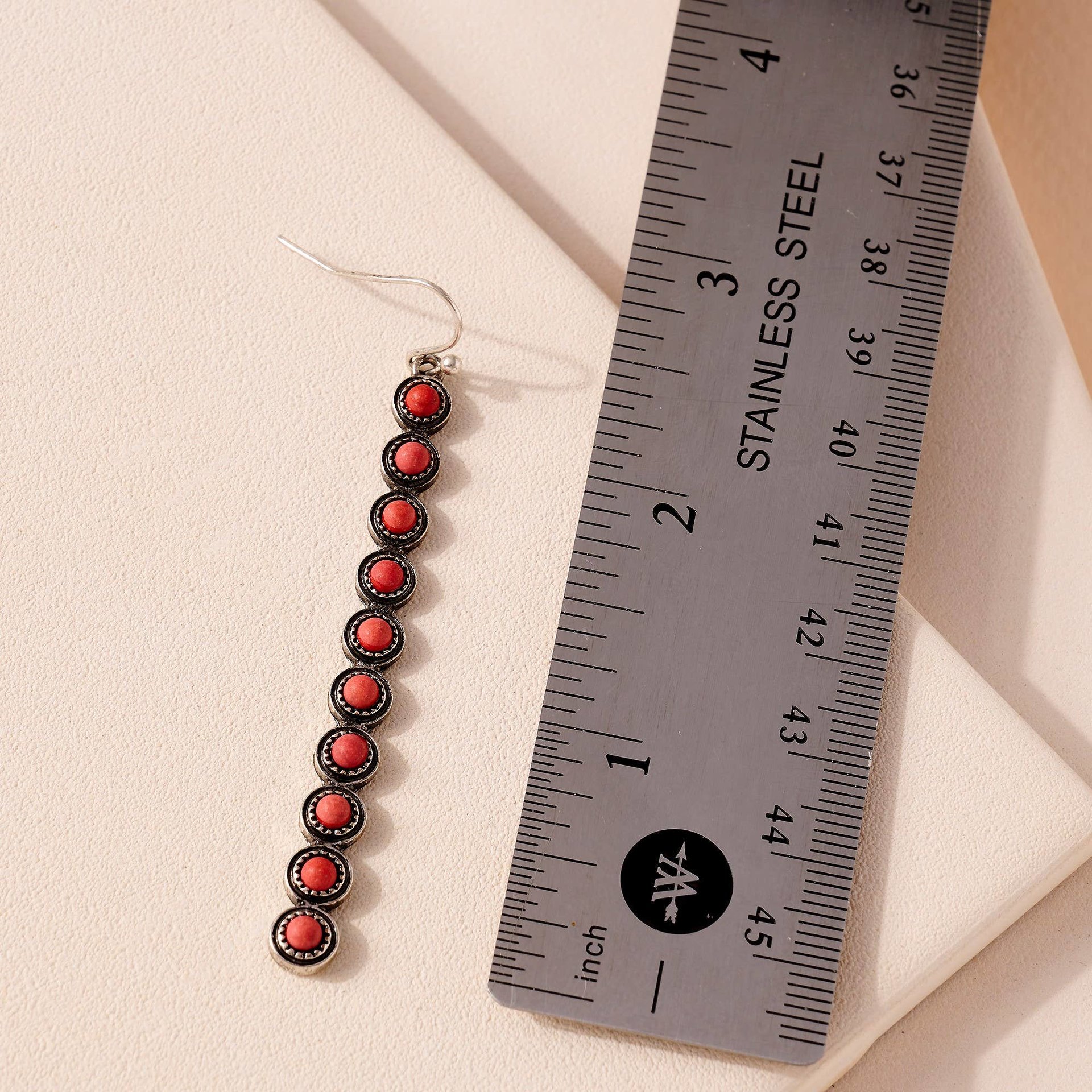 Red Bar Tree Earrings