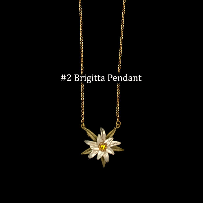* 22k gold, bronze, 22k white gold leaf, Austrian crystal * 16" - 18" adjustable chain