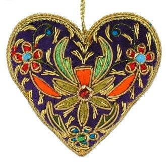 Embroidered Zari Heart