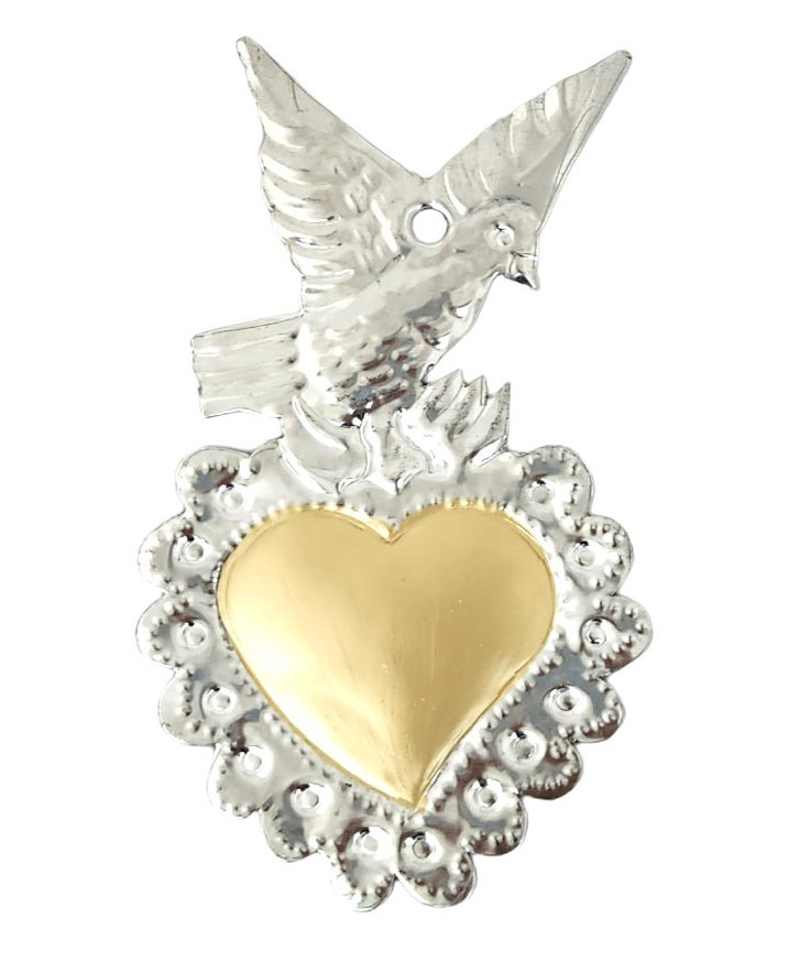 Bird on a Heart Ornament