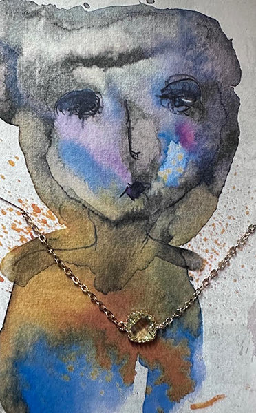 Citrine Square Necklace  ♥ AC Art