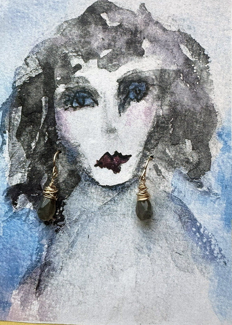  Labradorite Wrapped earrings ♥ AC Art