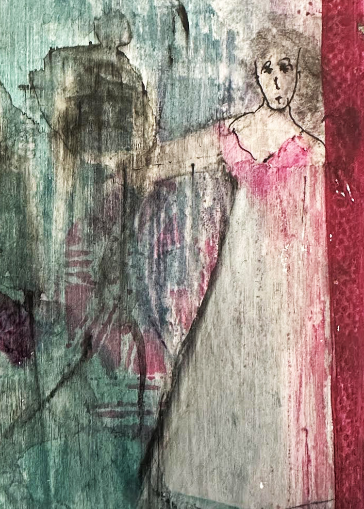 Elin - original mixed media painting by Angela Cartwright