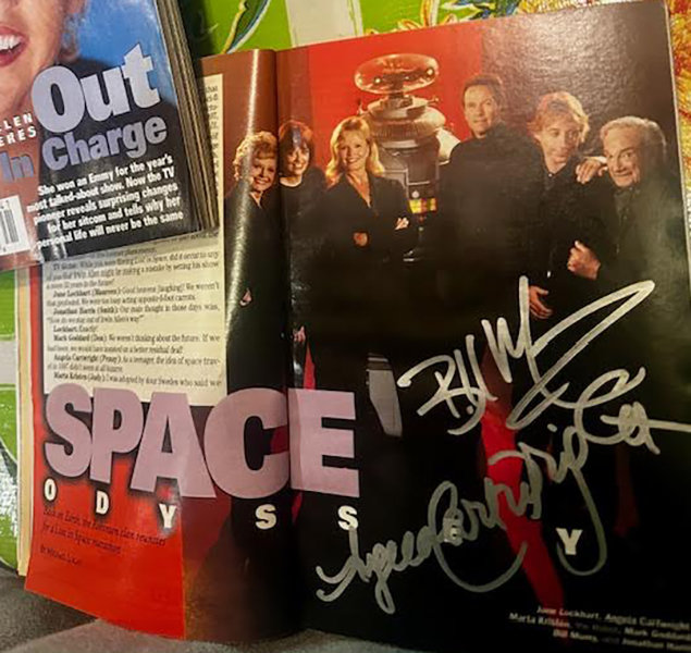 #301 JUNE'S STASH - Lost In Space TV GUIDE article & pic - both signed by Bill & Angela