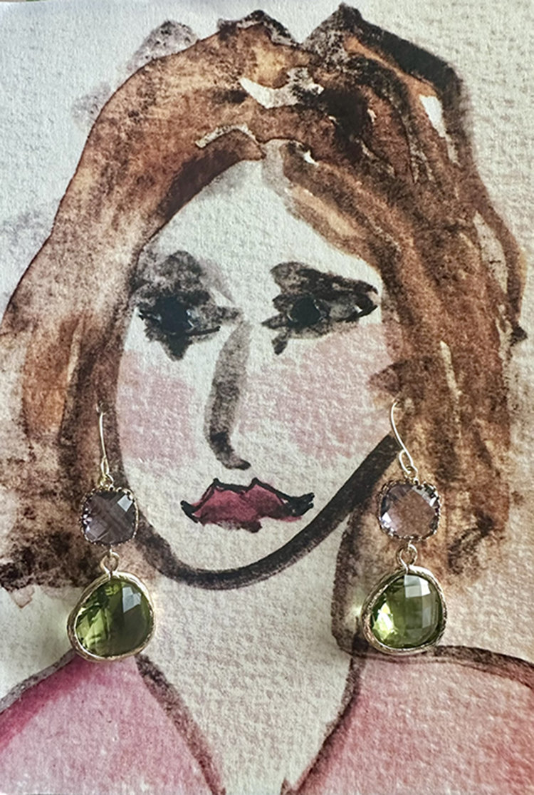 Peridot & Tanzanite Double Dot Earring  ♥ AC Art